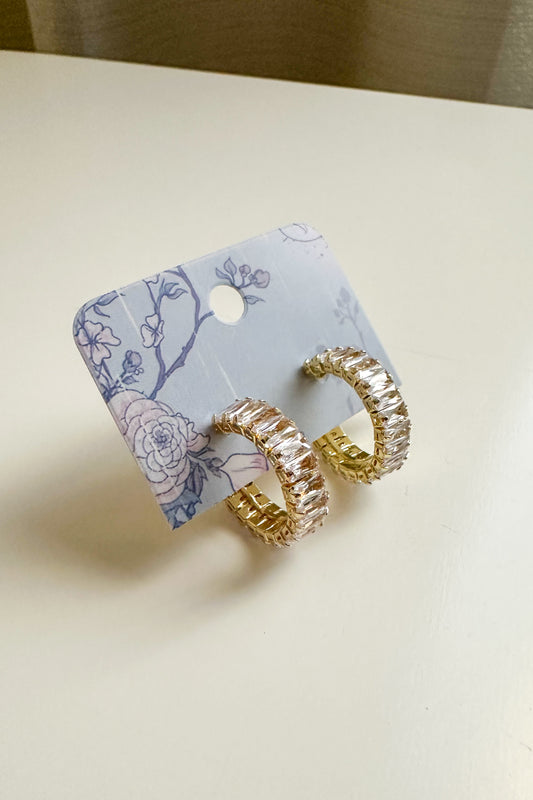 BAGUETTE HOOP EARRINGS