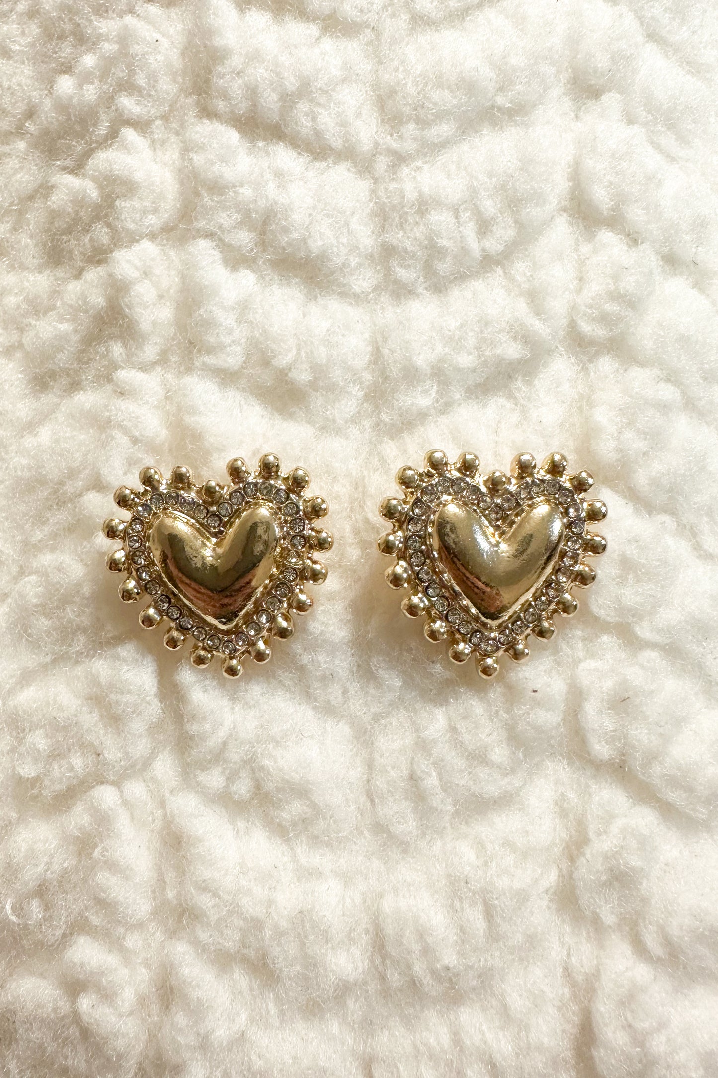 GOLD AND SILVER HEART STUDS