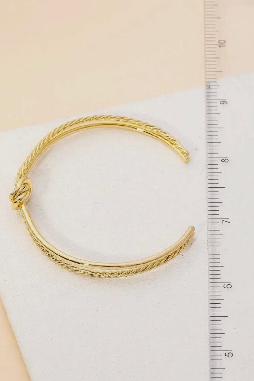 KNOTTED OPEN CUFF BRACELET