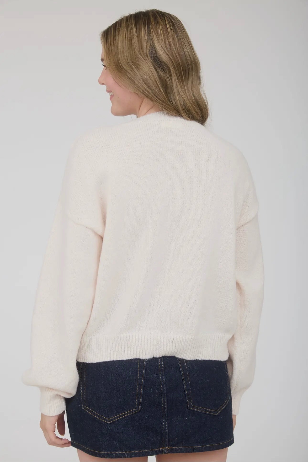 CREAM KNIT TOGGLE CARDIGAN
