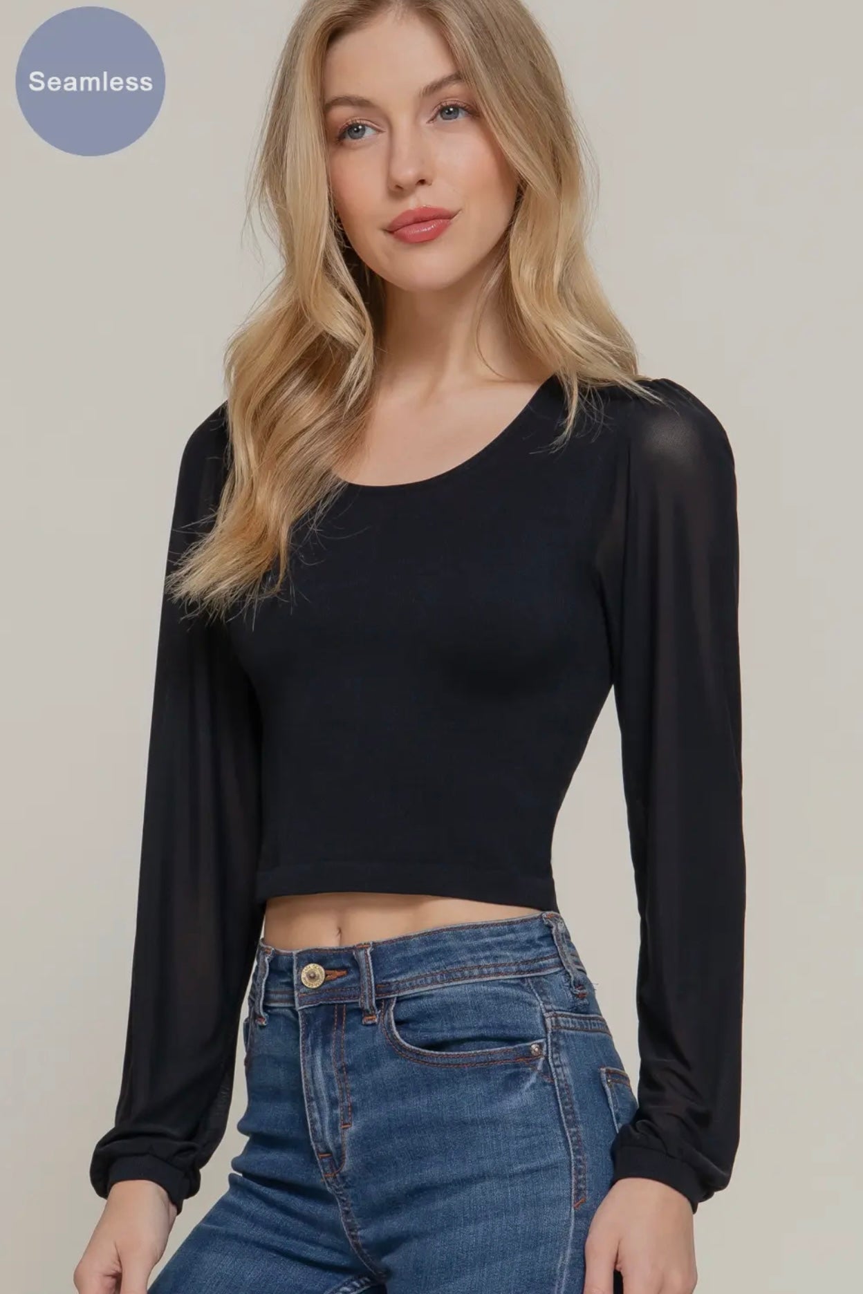 MESH LONG SLEEVE TOP