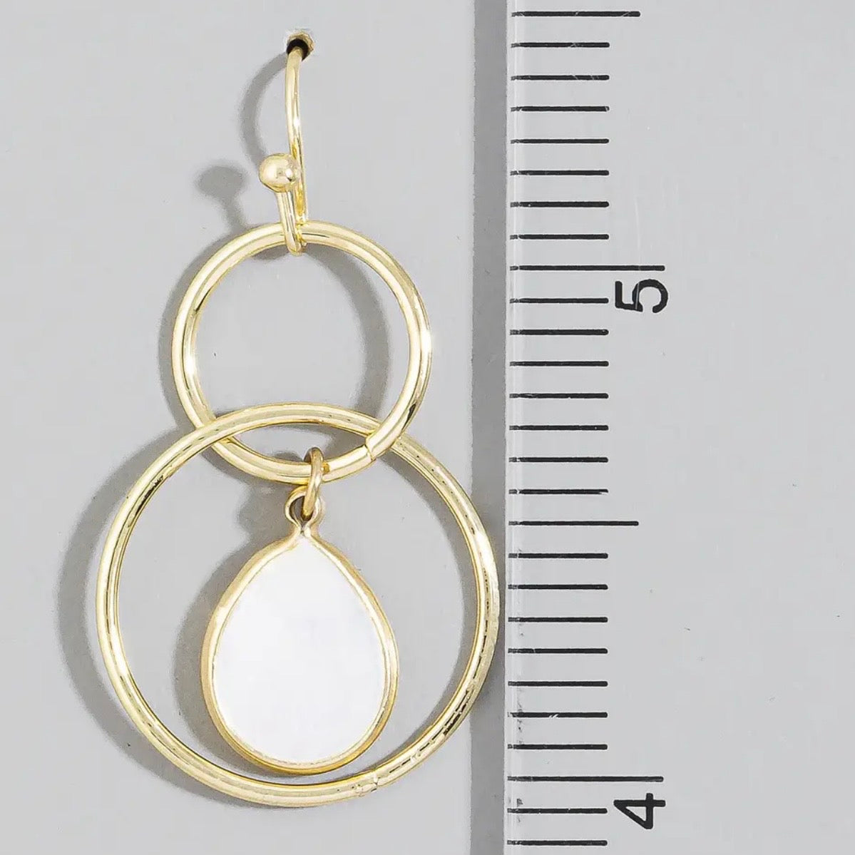 MOTHER OF PEARL DOUBLE DROP EARRINGS