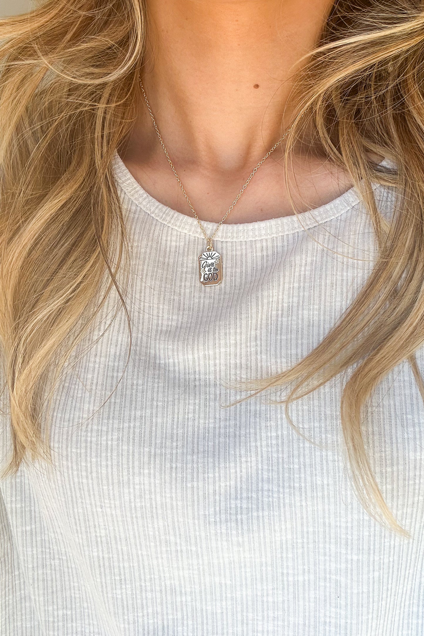 “GIVE IT TO GOD” GOLD NECKLACE