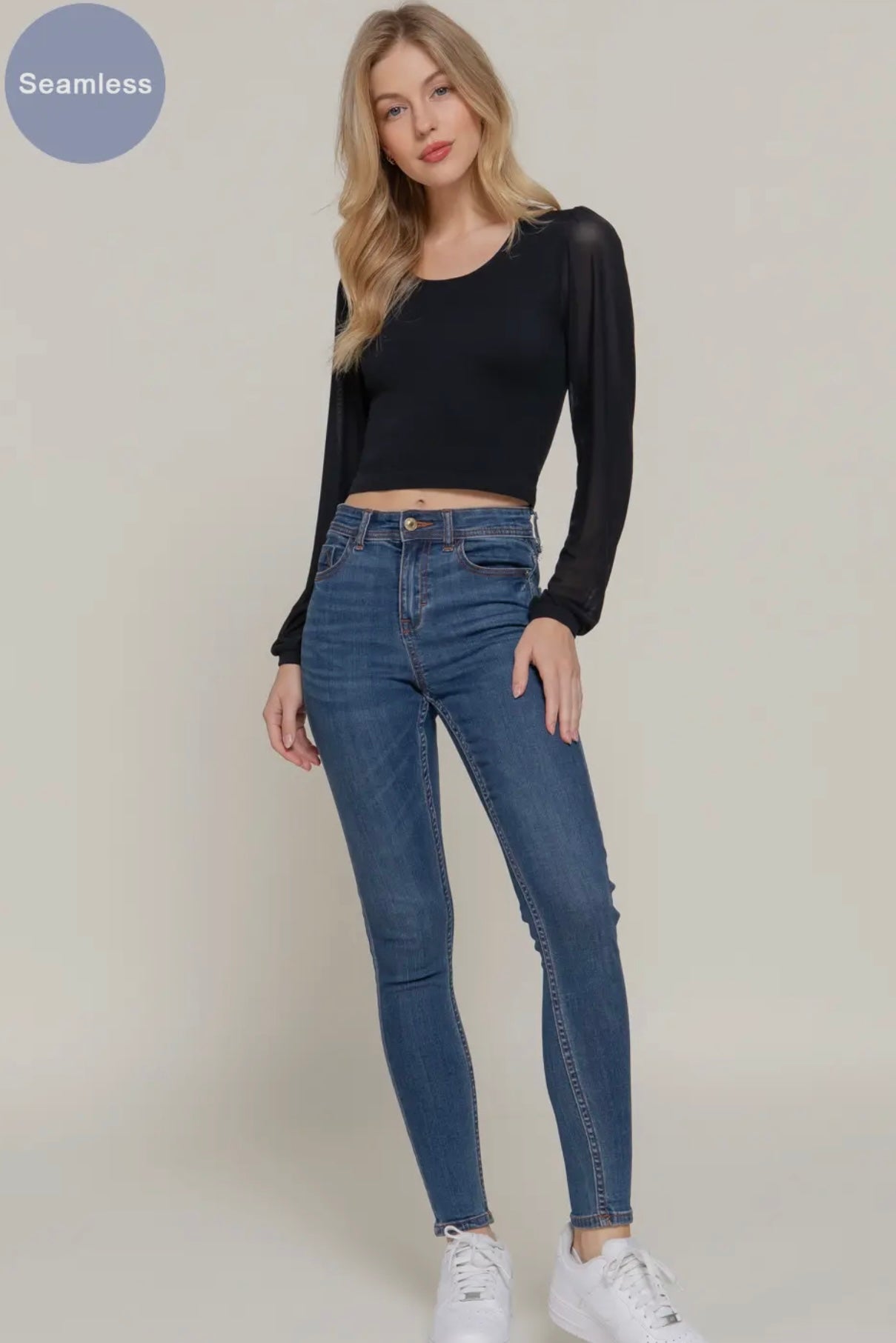 MESH LONG SLEEVE TOP