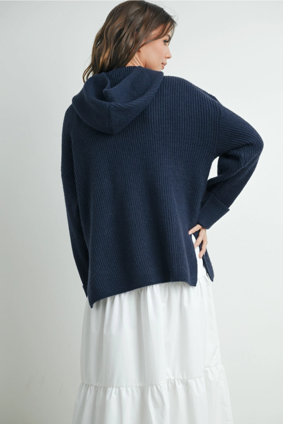 NEW YORK HOODED KNIT SWEATER