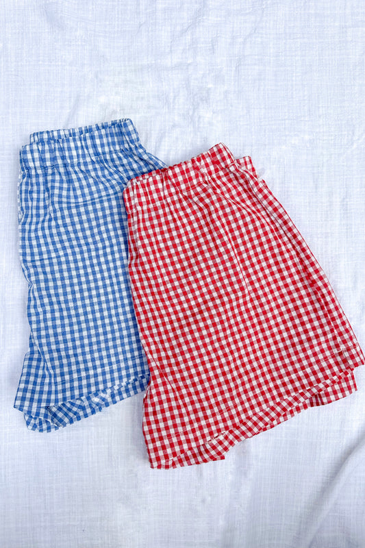 GINGHAM PRINT SHORTS