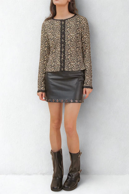 LEOPARD & LACE BUTTON UP