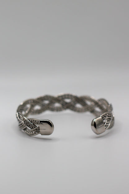 SILVER TWIST CUFF BRACELET
