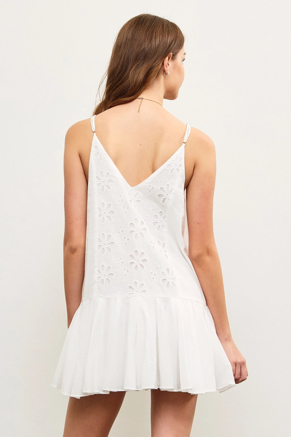 EYELET MINI DRESS