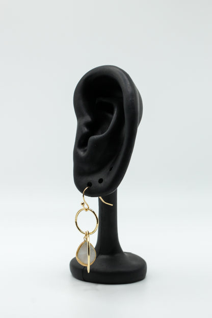 MOTHER OF PEARL DOUBLE DROP EARRINGS