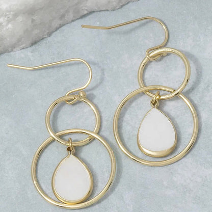 MOTHER OF PEARL DOUBLE DROP EARRINGS