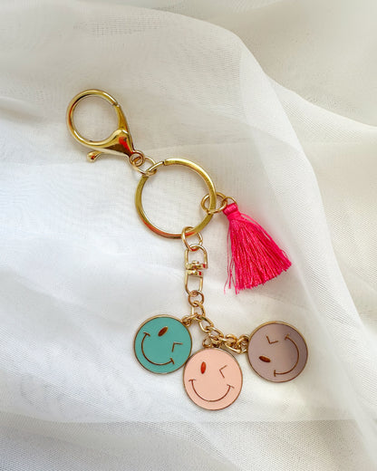 Smiley Charm Keychain