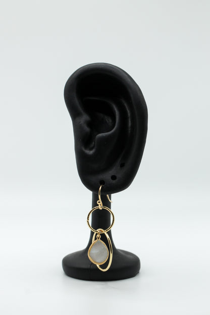 MOTHER OF PEARL DOUBLE DROP EARRINGS