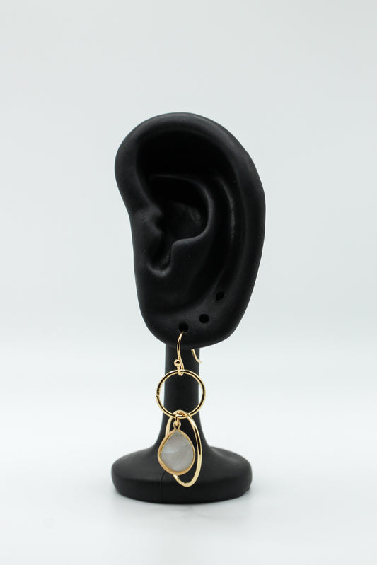 MOTHER OF PEARL DOUBLE DROP EARRINGS