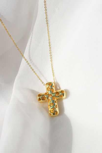 BUBBLE CROSS PENDANT NECKLACE