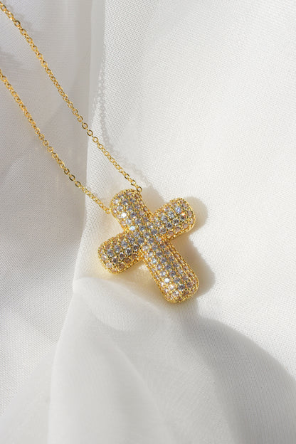 BUBBLE CROSS PENDANT NECKLACE