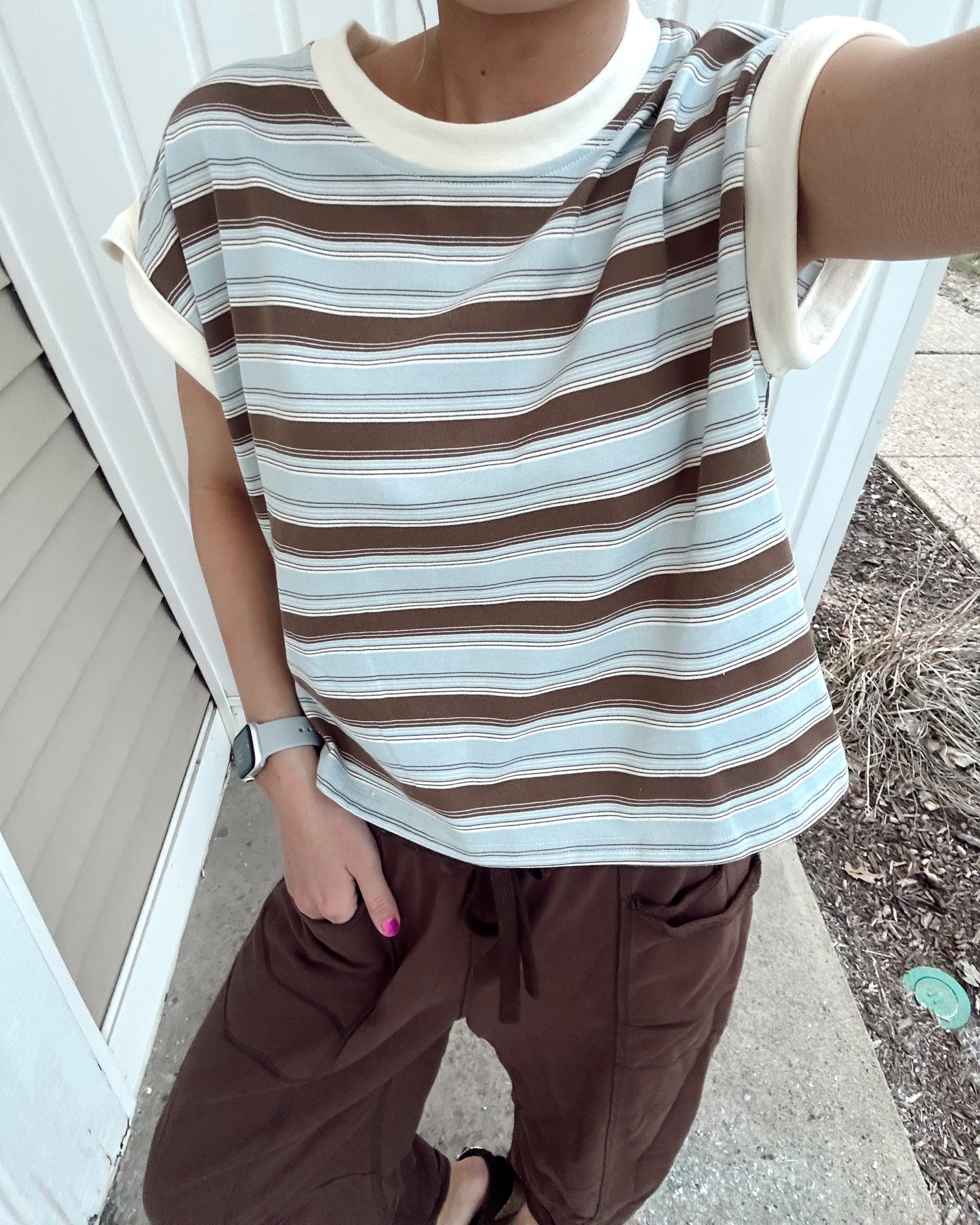 MULTICOLOR STRIPED CREWNECK TEE