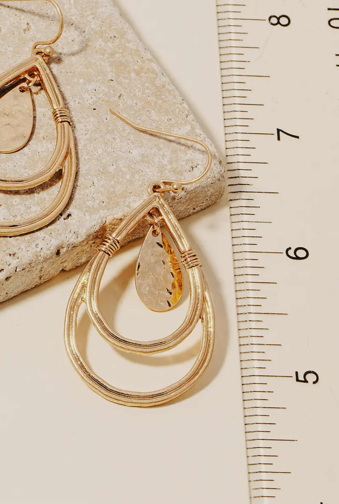 LAYERED GOLD TEARDROP EARRINGS