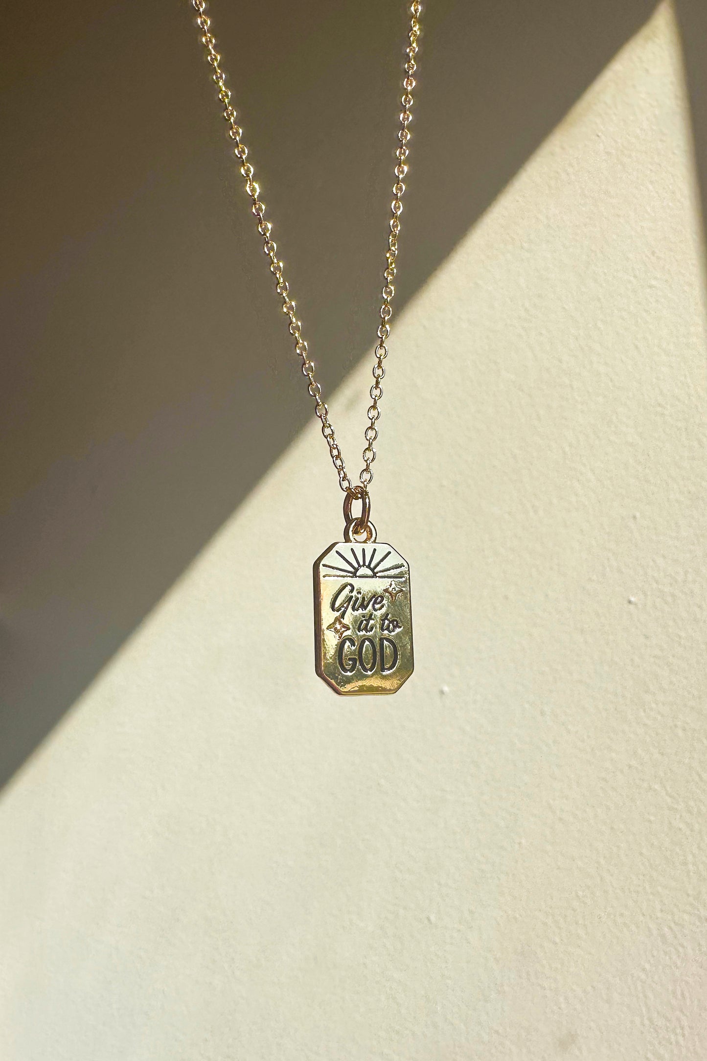 “GIVE IT TO GOD” GOLD NECKLACE