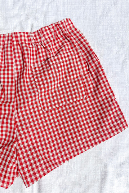 GINGHAM PRINT SHORTS