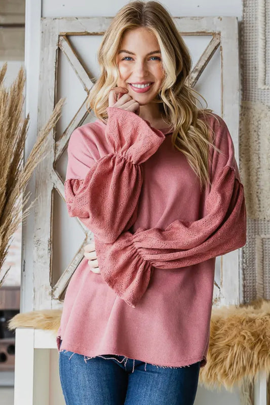 MAUVE BISHOP SLEEVE TOP