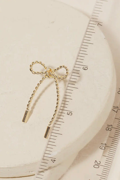 TWISTED GOLD BOW TIE EARRINGS