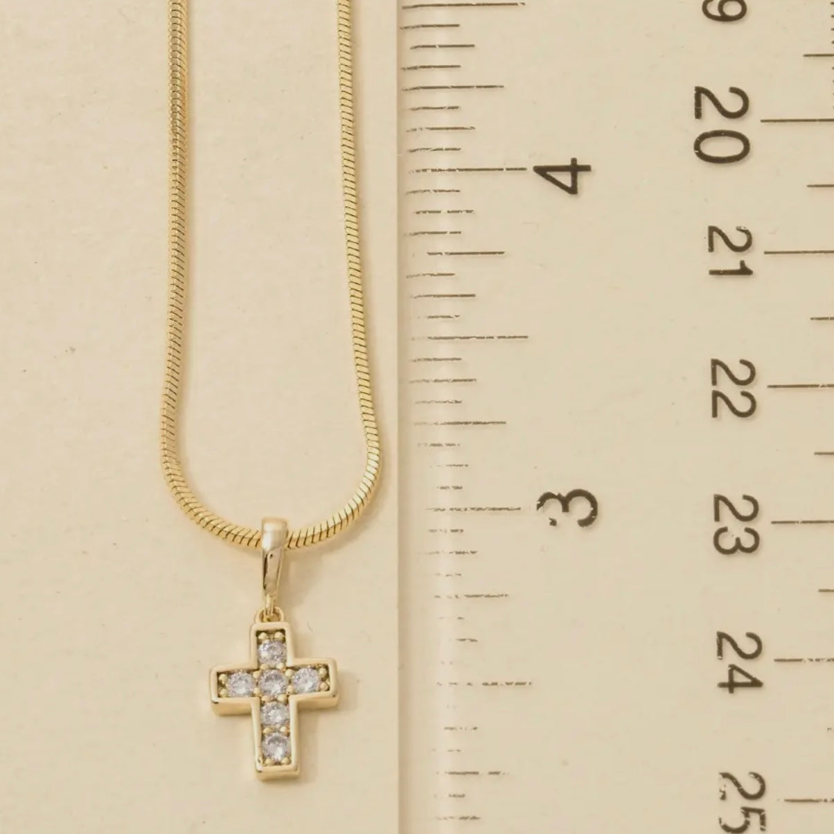 PRE ORDER - GOLD CRYSTAL CROSS NECKLACE