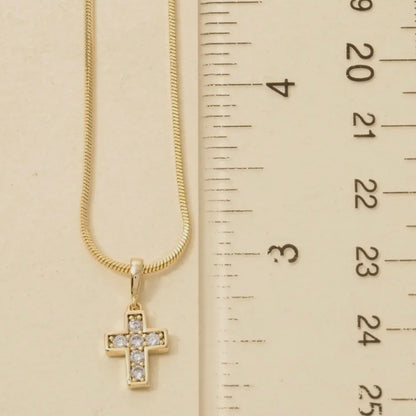 PRE ORDER - GOLD CRYSTAL CROSS NECKLACE