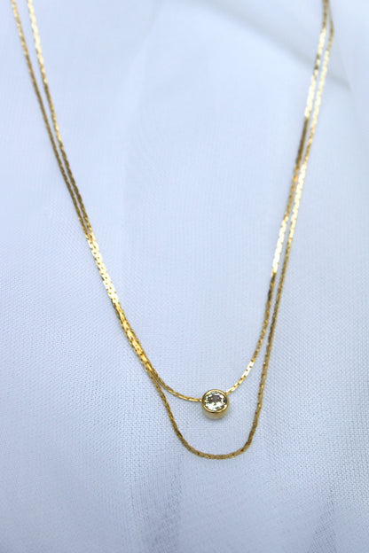GOLD DOUBLE STRAND JEWEL NECKLACE