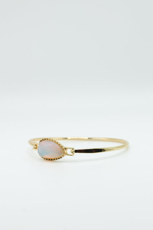 OPAL STONE TEARDROP BANGLE BRACELET