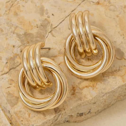CHUNKY GOLD KNOT HOOPS