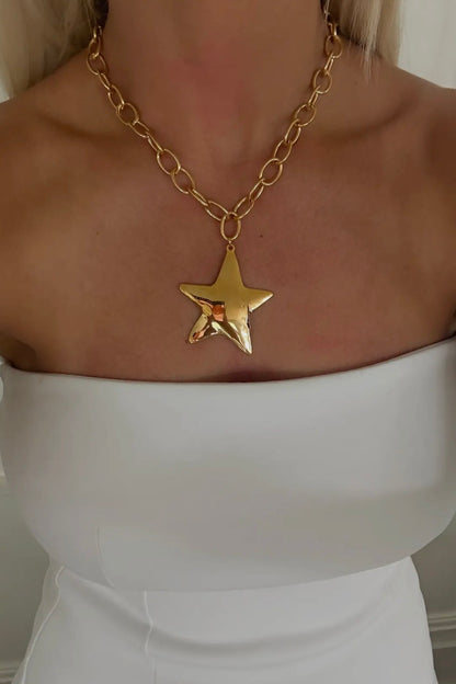 YELLOW-GOLD STAR NECKLACE