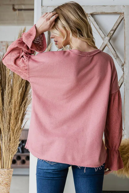 MAUVE BISHOP SLEEVE TOP