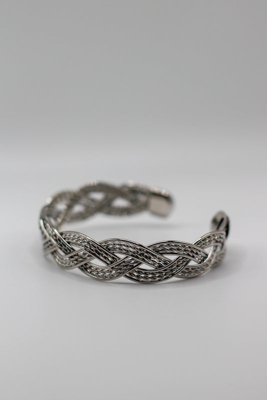 SILVER TWIST CUFF BRACELET