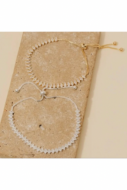 OVAL GEM ADJUSTABLE TENNIS BRACELET