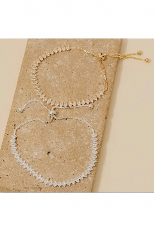 OVAL GEM ADJUSTABLE TENNIS BRACELET
