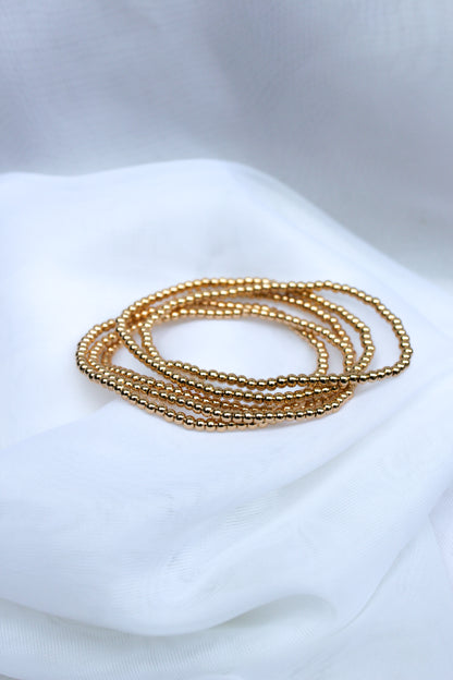 GOLD BEADED BRACELET STACK