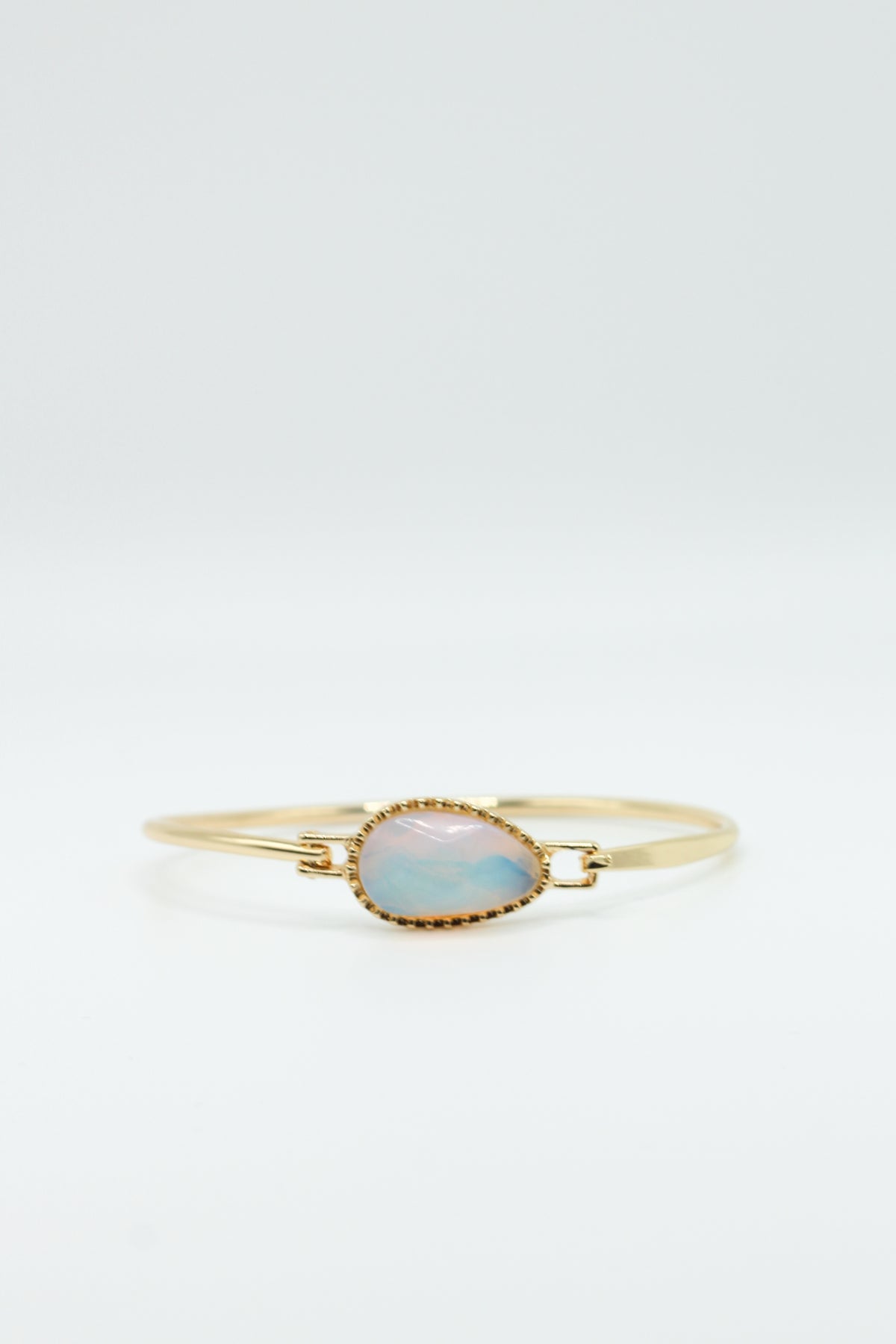 OPAL STONE TEARDROP BANGLE BRACELET
