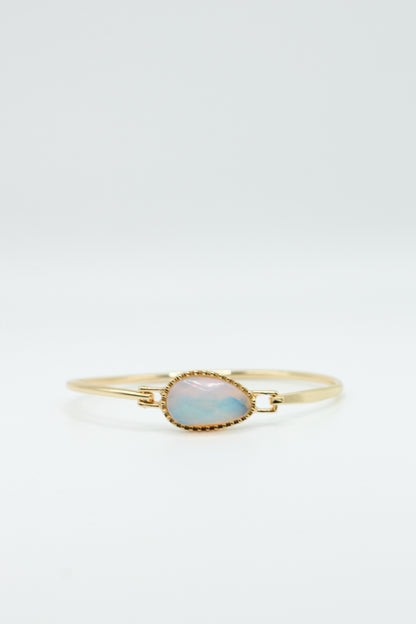 OPAL STONE TEARDROP BANGLE BRACELET