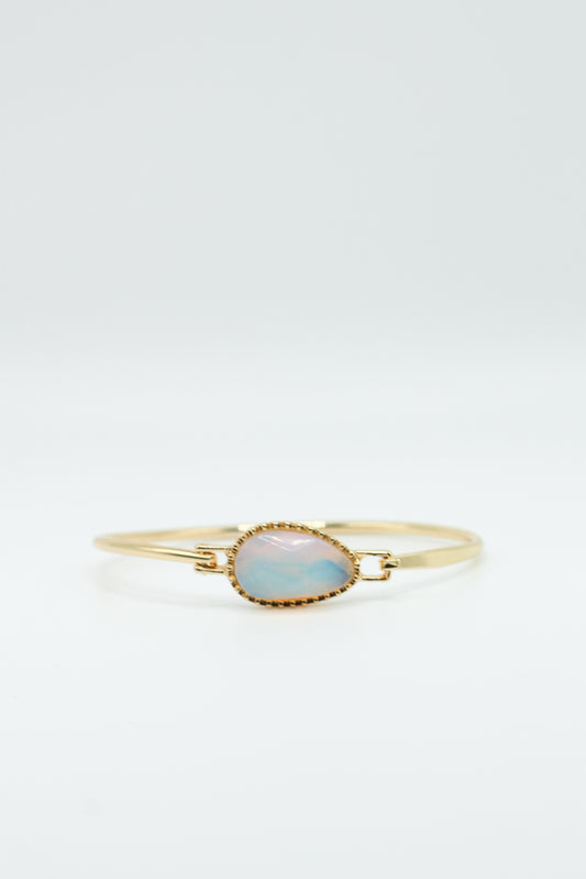 OPAL STONE TEARDROP BANGLE BRACELET