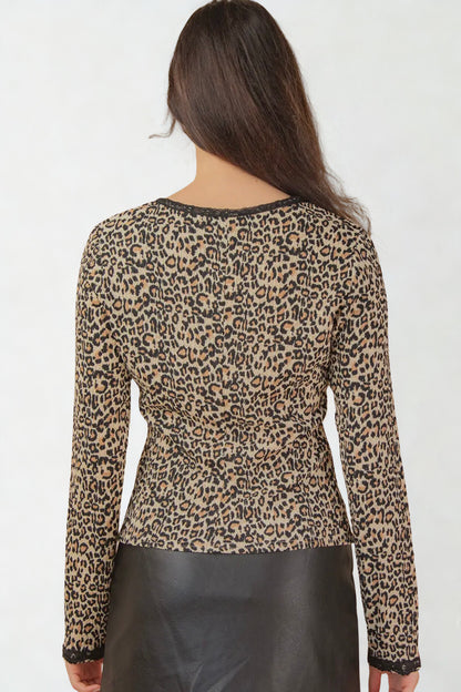 LEOPARD & LACE BUTTON UP