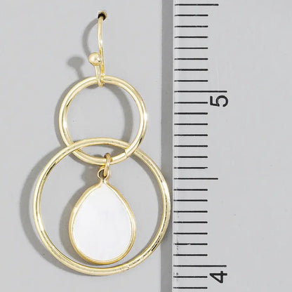 MOTHER OF PEARL DOUBLE DROP EARRINGS