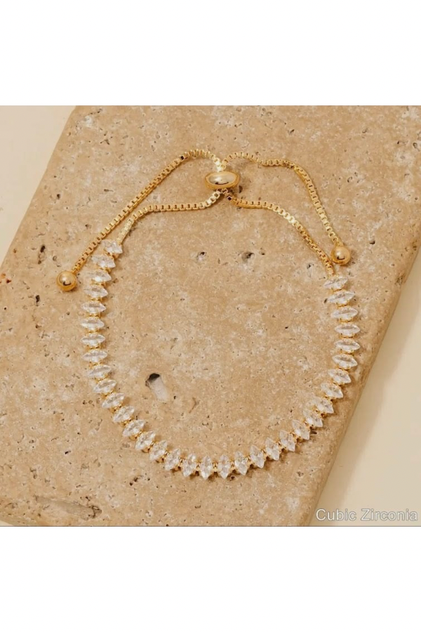 OVAL GEM ADJUSTABLE TENNIS BRACELET