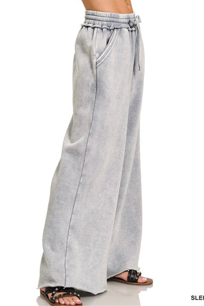ACID WASHED FLEECE SWEATPANTS