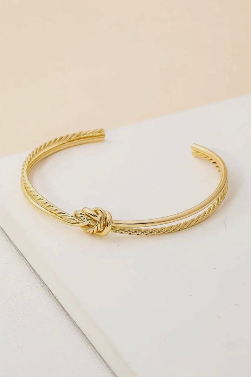 KNOTTED OPEN CUFF BRACELET