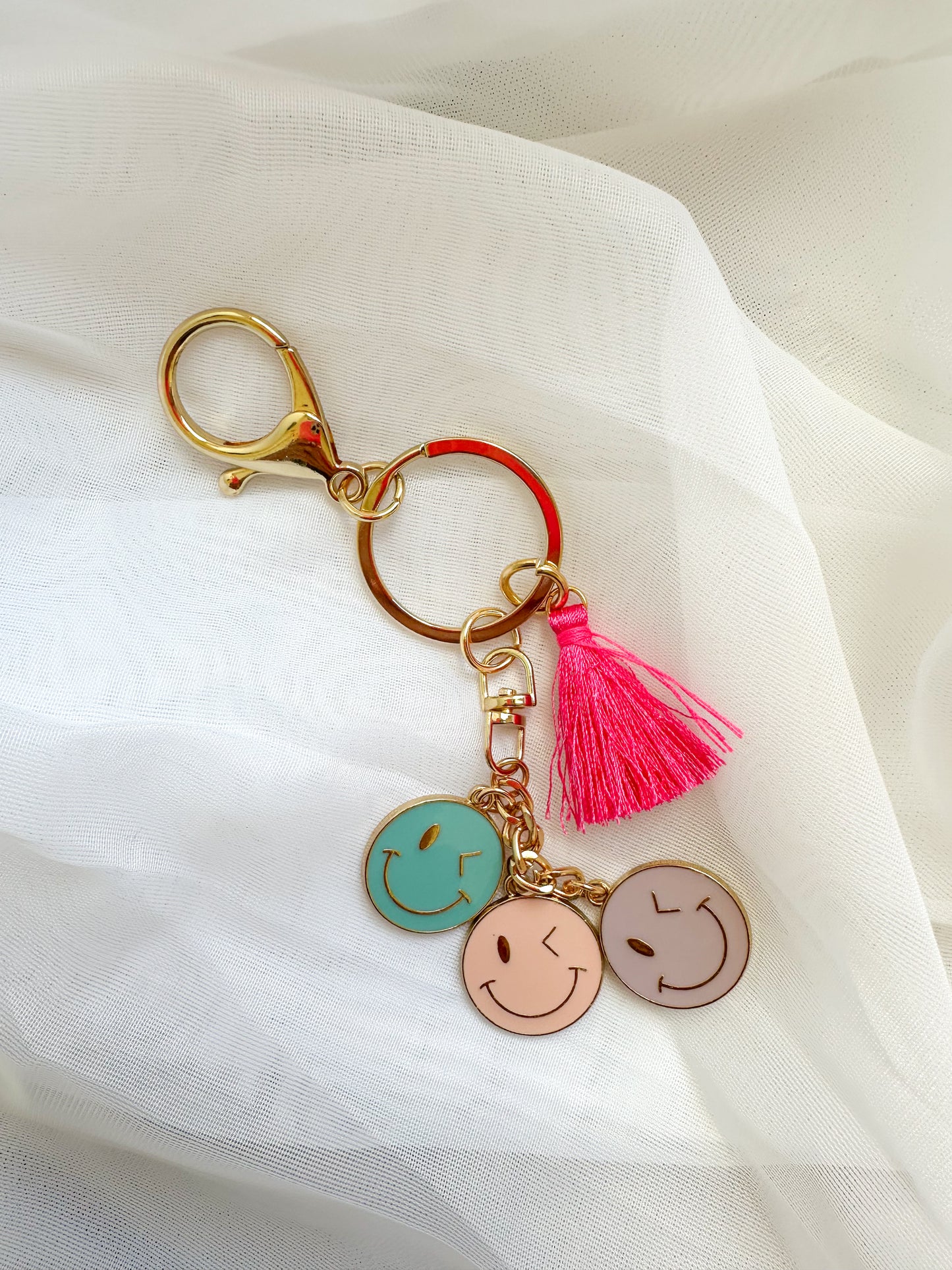 Smiley Charm Keychain
