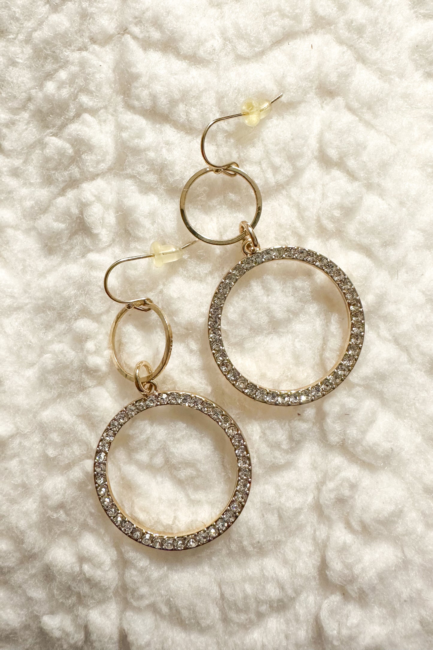 GOLD PAVE CIRCLE HOOPS