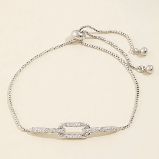 SILVER CHAIN LINK ADJUSTABLE BRACELET