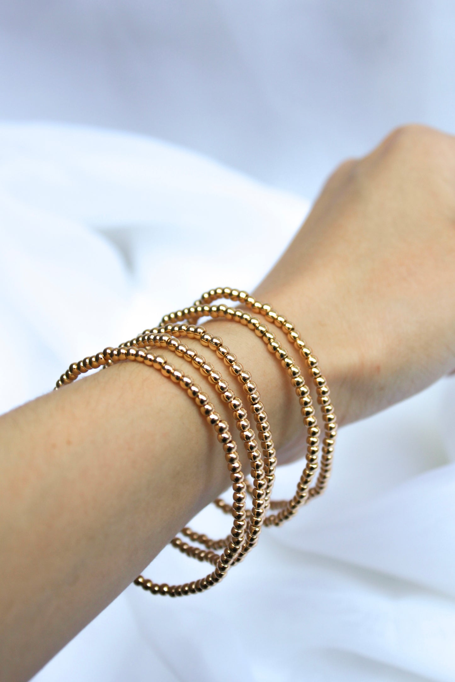 GOLD BEADED BRACELET STACK
