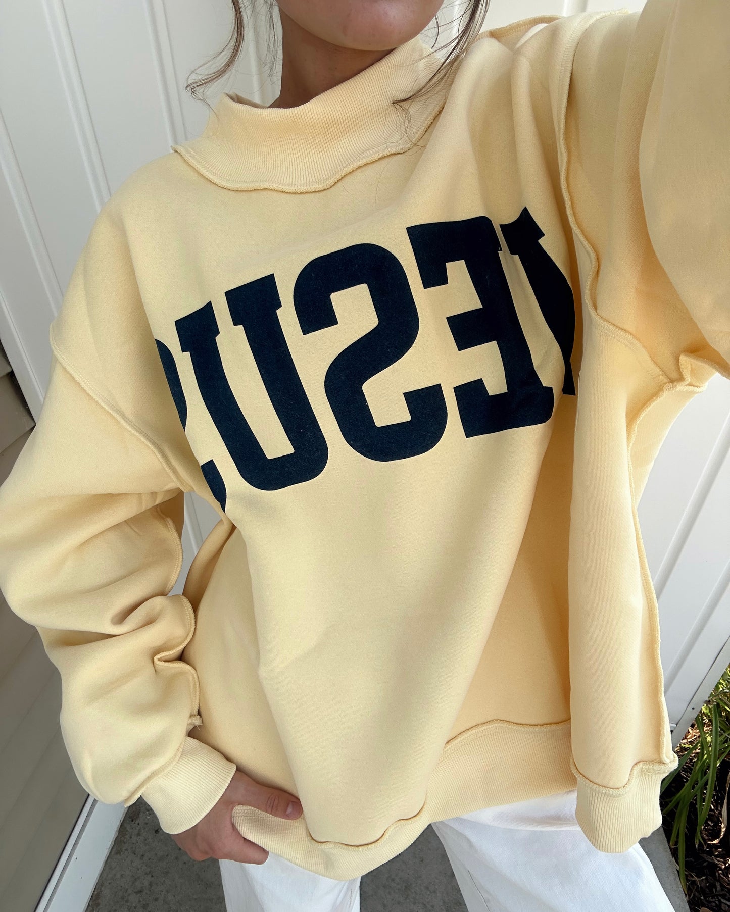 REVERSIBLE MOCK NECK - “JESUS” & “GOD IS GOOD”